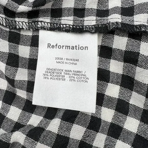 Reformation Dawson Mini Dress Check Smocked Gingham Jamcore - Picture 7 of 11